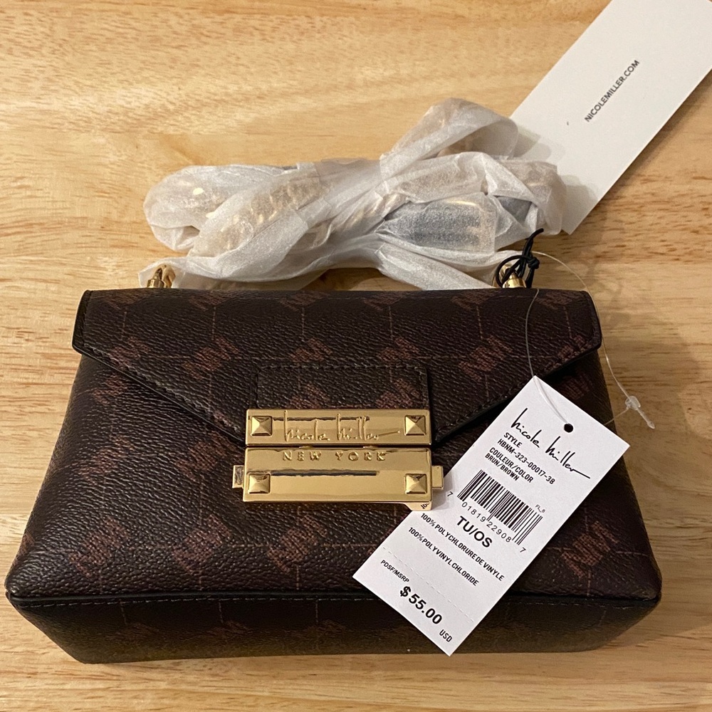 Nicole Miller Brown Crossbody Bag